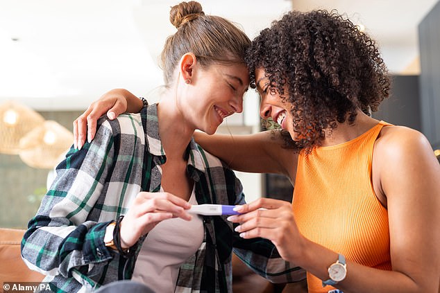 Scientists create embryos for infertile couples using only SKIN cells… as fertility in US plummets This technology could overcome basic biological limits, creating embryos without traditional eggs or sperm. For the first time, it could also allow same-sex couples to have a child genetically related to both parents (stock)